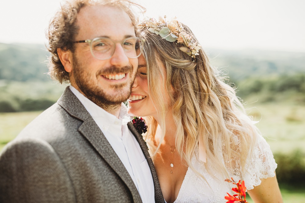 Groom Grey Jacket Glasses Country Ways Wedding Holly Collings Photography