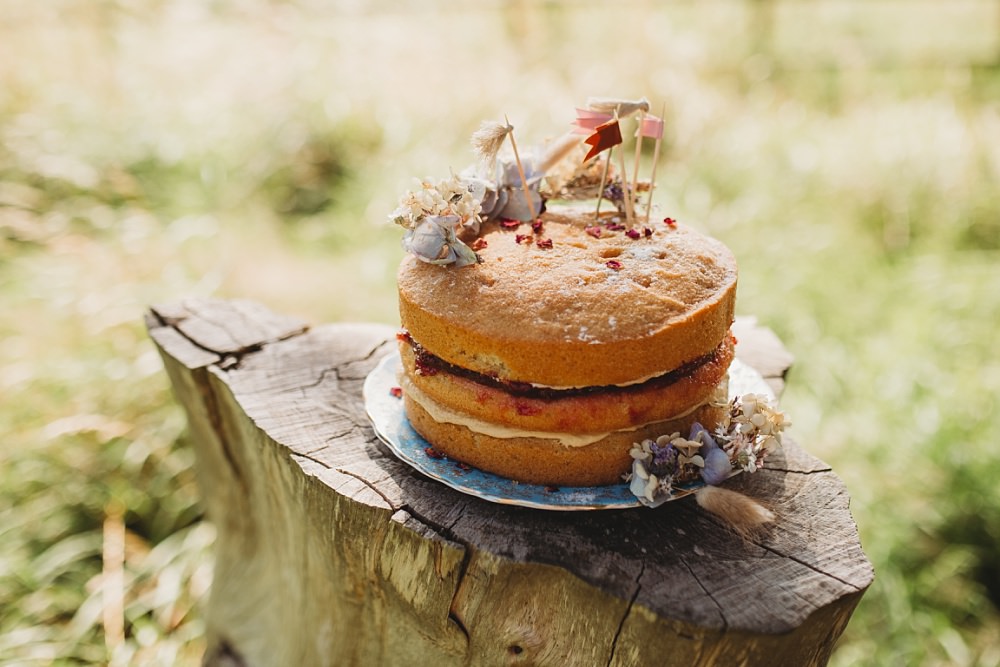Sponge Naked Cake Victoria Country Ways Wedding Holly Collings Photography