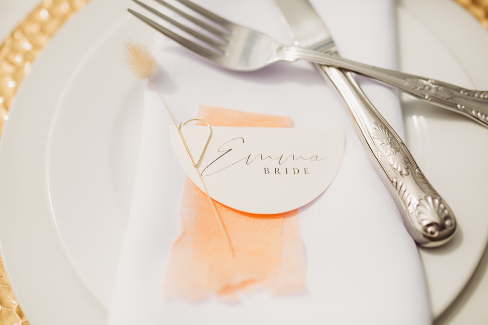 Place Name Setting Country Ways Wedding Holly Collings Photography