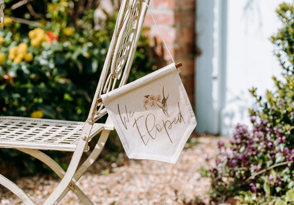 Banner Sign Eloped Countryside Elopement Chloe Martin Photo