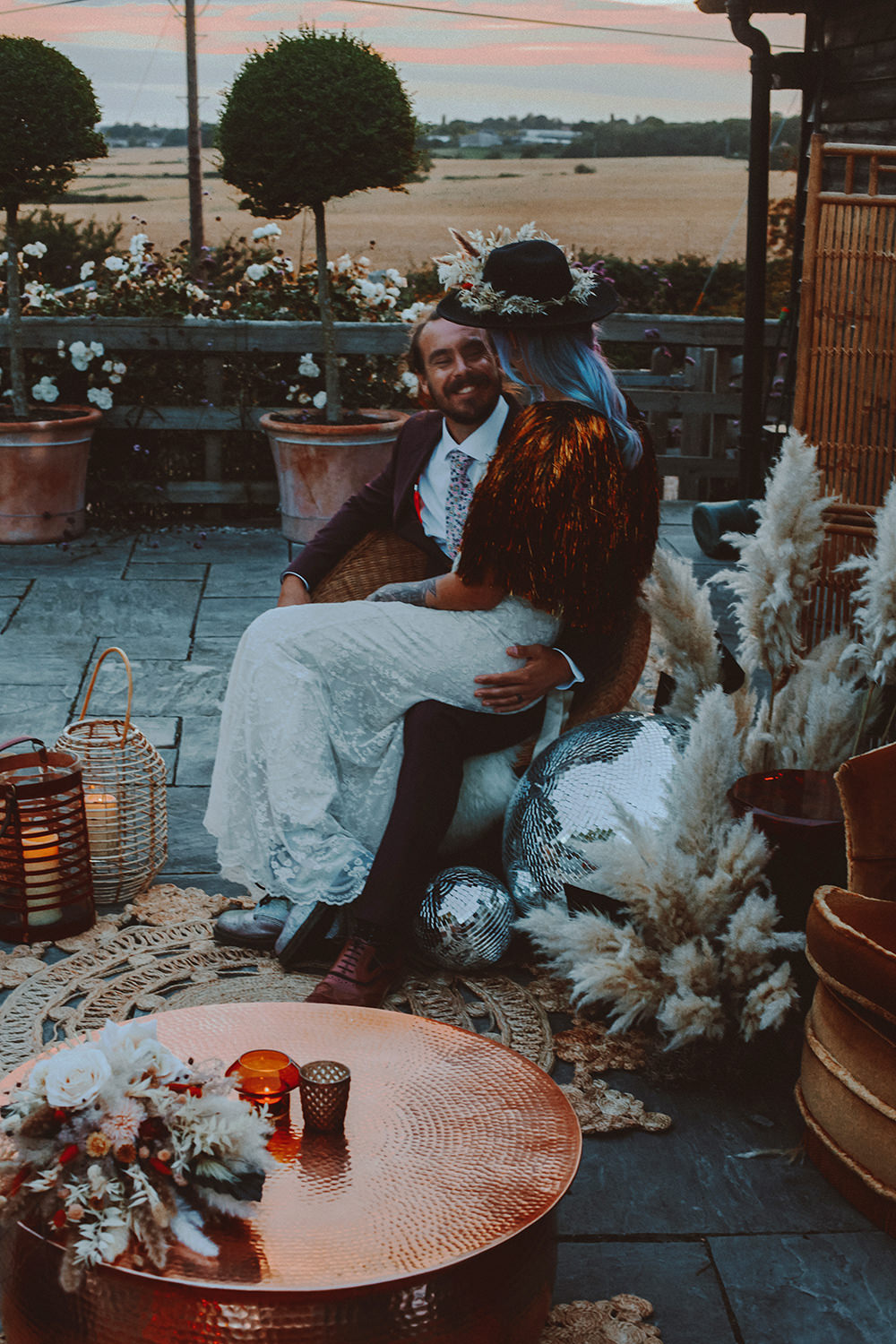 Seating Area Outdoor Decor Dark Bohemian Wedding YTZ Weddings
