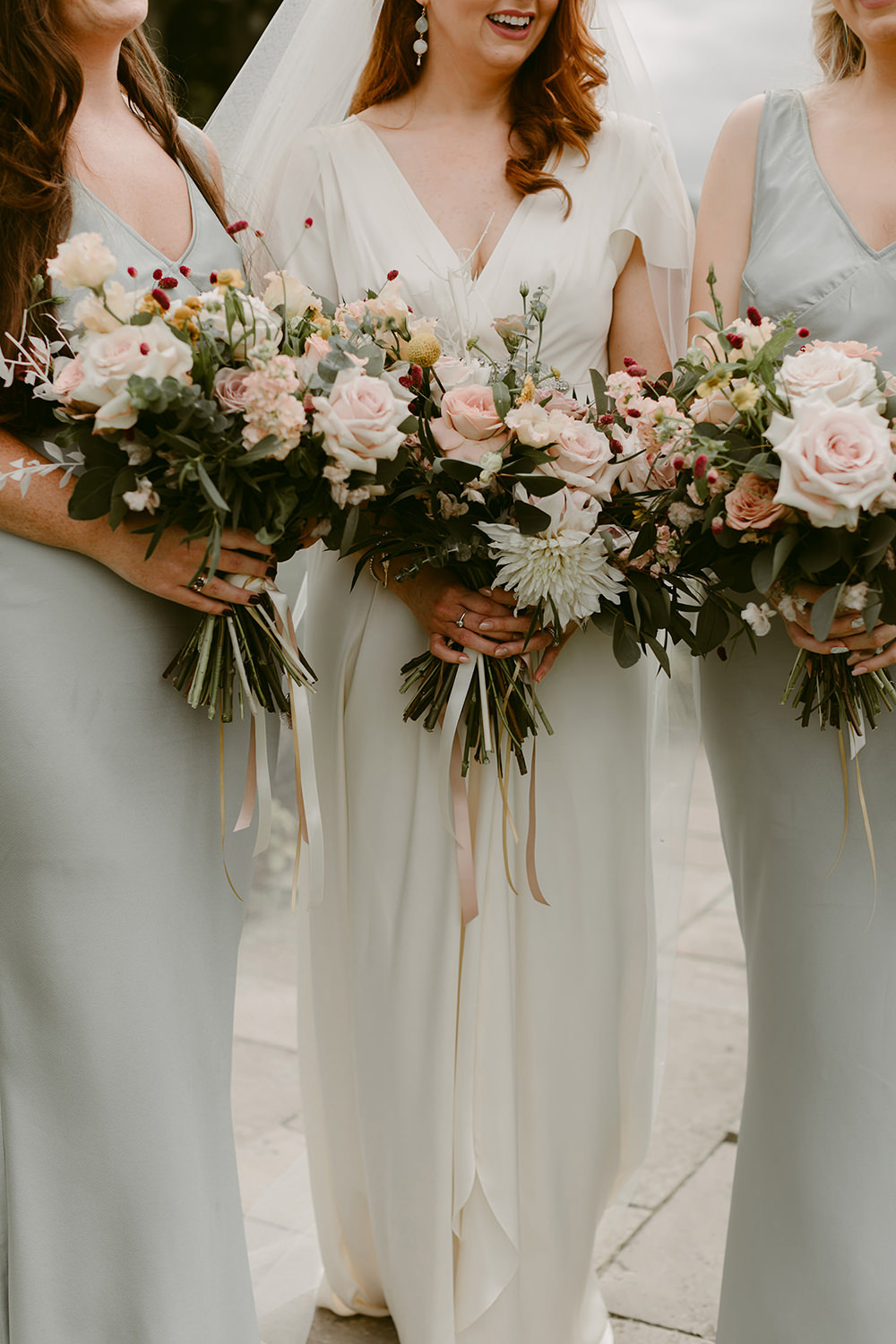 Bouquet Flowers Bride Bridal Pink Rose Bridesmaids Darver Castle Wedding Adam and Grace