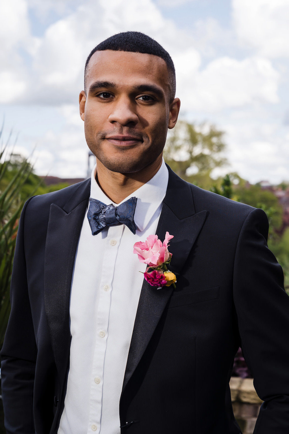 Groom Suit Blue Bow Tie Jewel Tone Wedding Ideas Laura May Photography