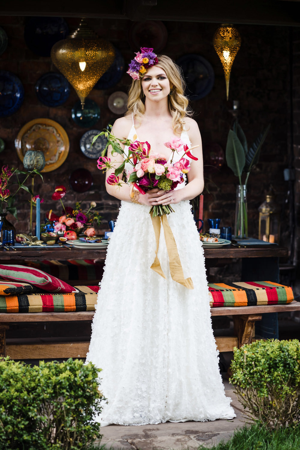 Dress Gown Bride Bridal Straps Jewel Tone Wedding Ideas Laura May Photography
