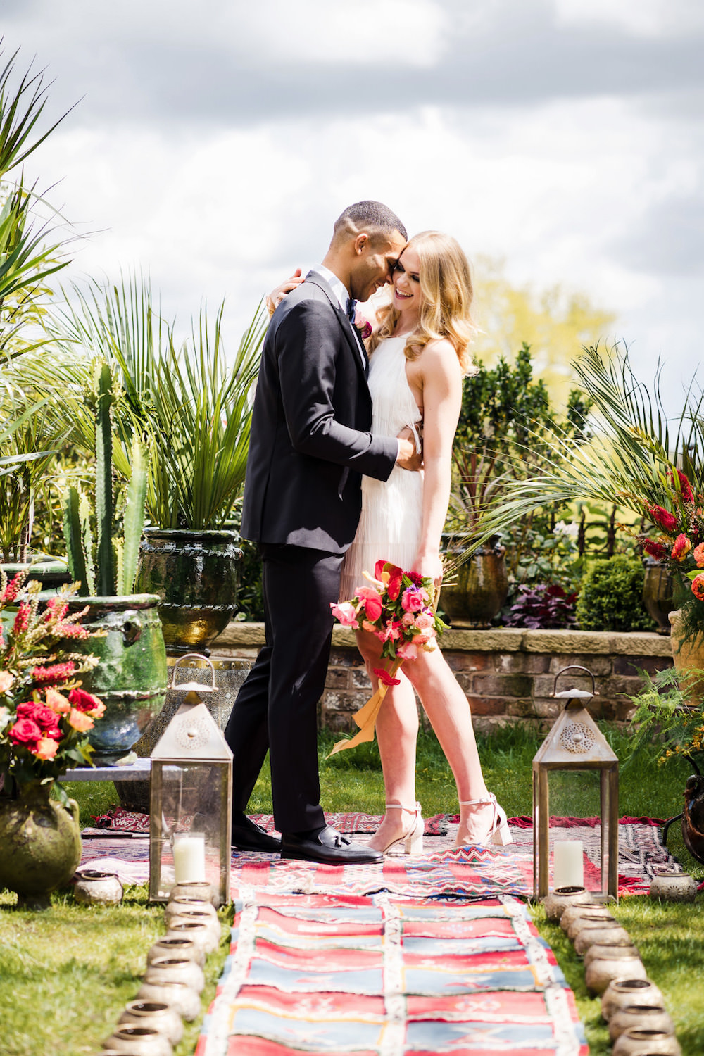 Jewel Tone Wedding Ideas Laura May Photography Aisle Decor Rugs Lanterns Ceremony