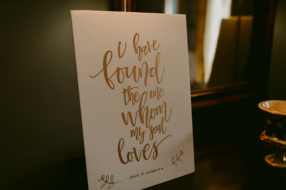 Rose Gold Sign Signs Signage Lissanoure Castle Wedding Adam and Grace