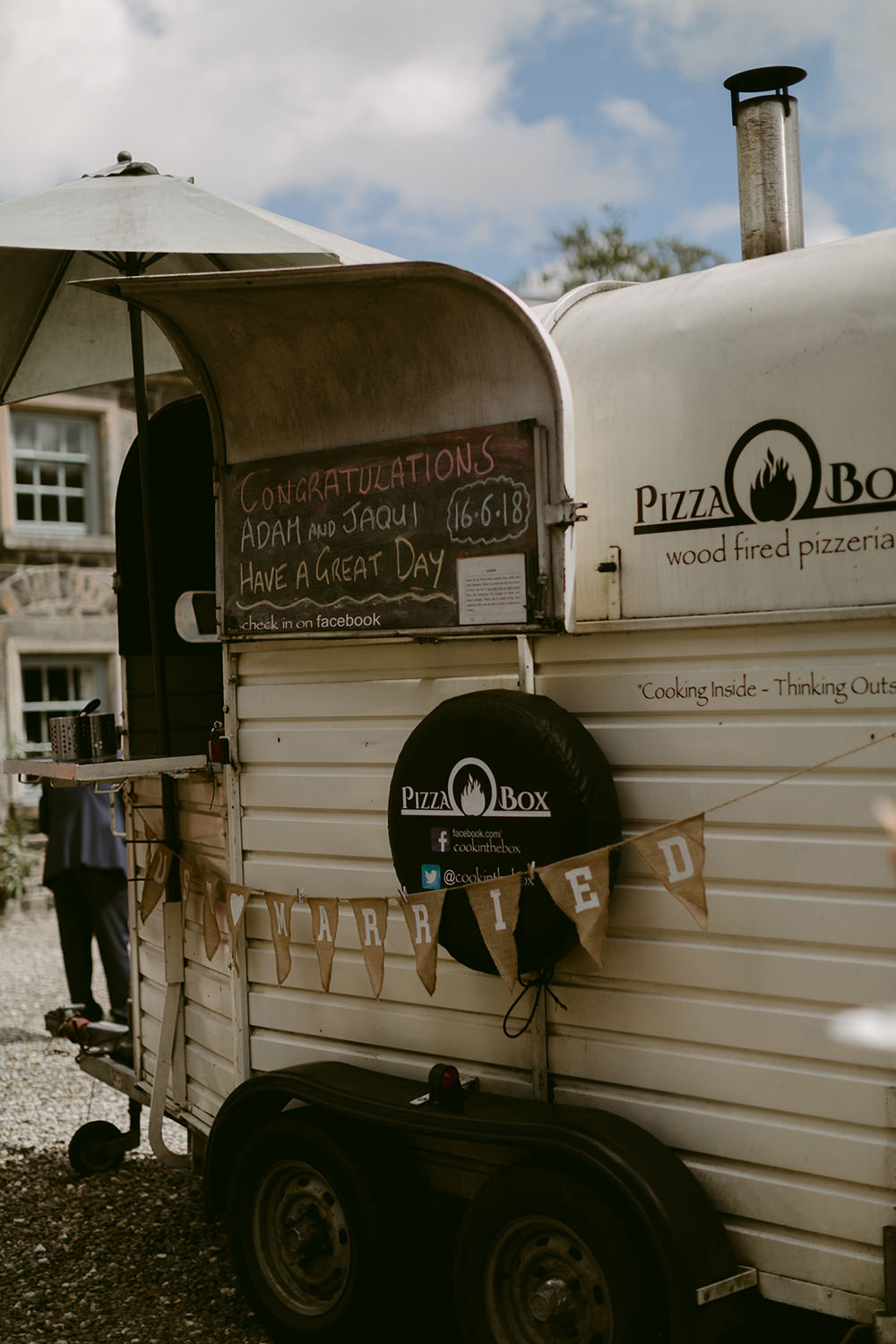 Horsebox Pizza Truck Lissanoure Castle Wedding Adam and Grace