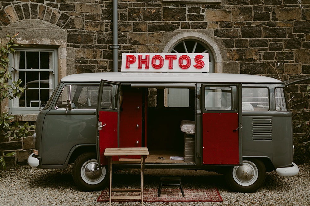 Campervan Photo Booth Lissanoure Castle Wedding Adam and Grace