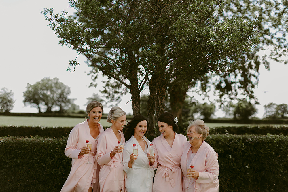 Bride Bridesmaids PJs Robes Dressing GownsLissanoure Castle Wedding Adam and Grace