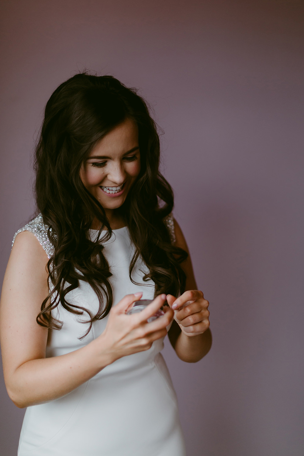 Bride Bridal Hair Style Long Waves Lissanoure Castle Wedding Adam and Grace