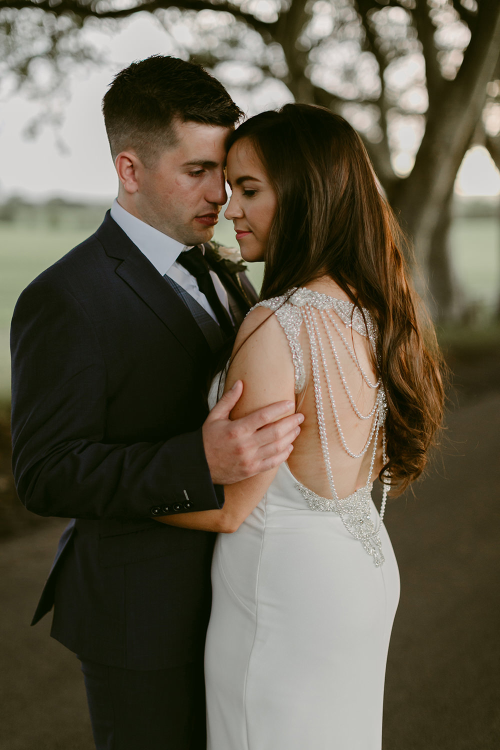 Lissanoure Castle Wedding Adam and Grace Dress Gown Bride Bridal Back Necklace Pronovias