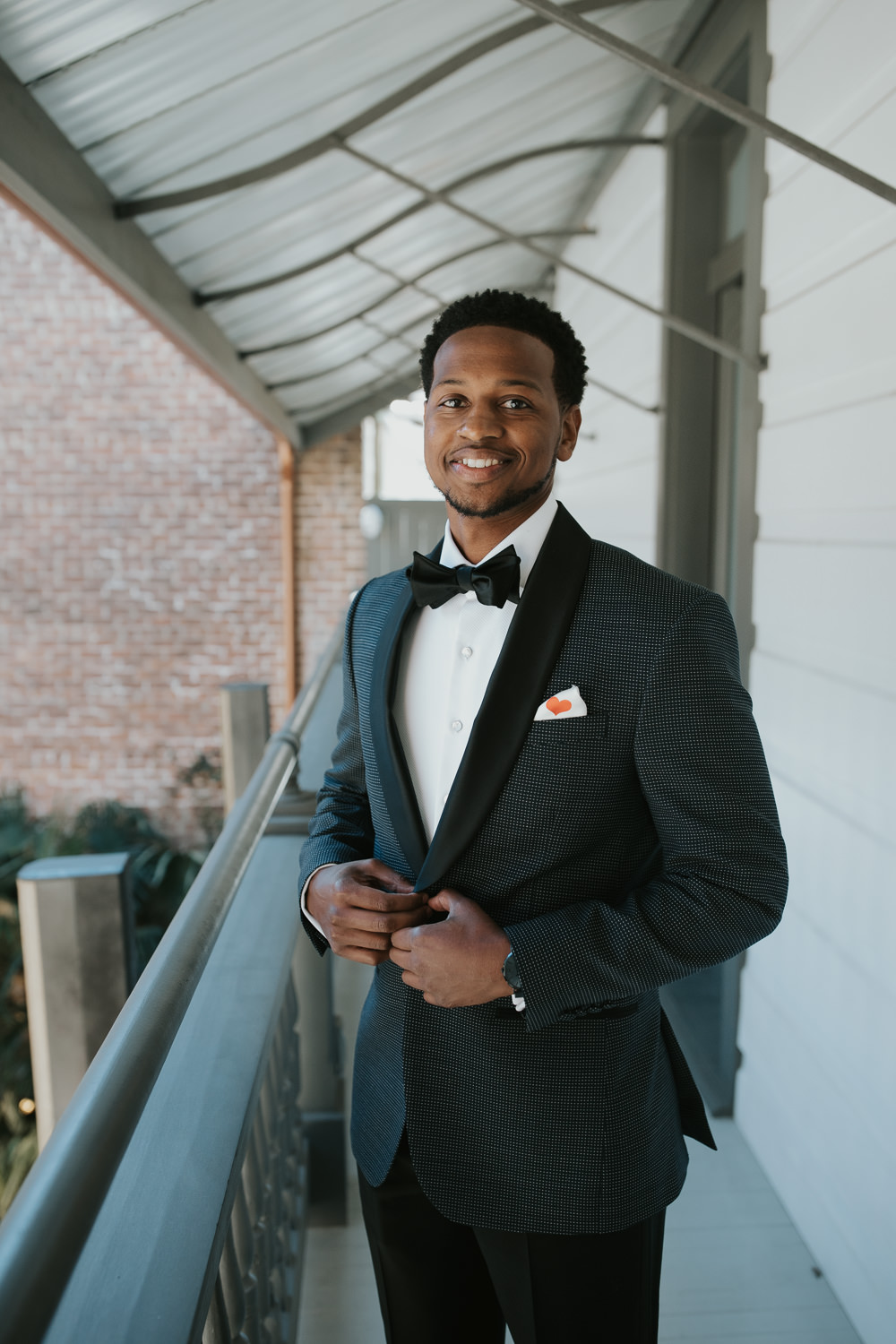 Groom Suit Blue Bow Tie New Orleans Micro Wedding Olivia Yuen Photo
