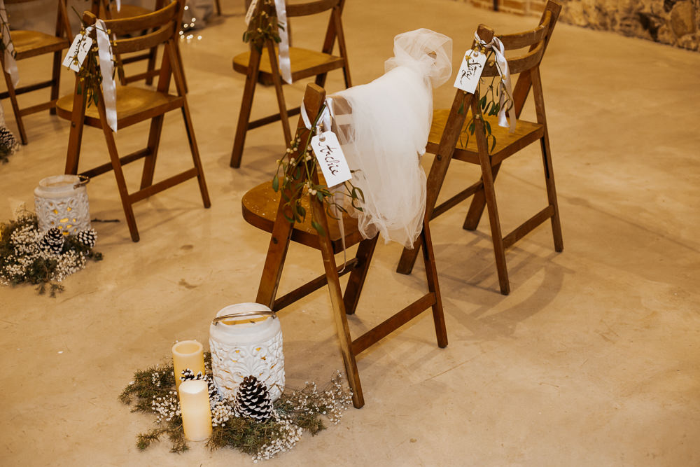 Pew End Aisle Decor Ceremony Silver Blue Wedding Laura Coughlan
