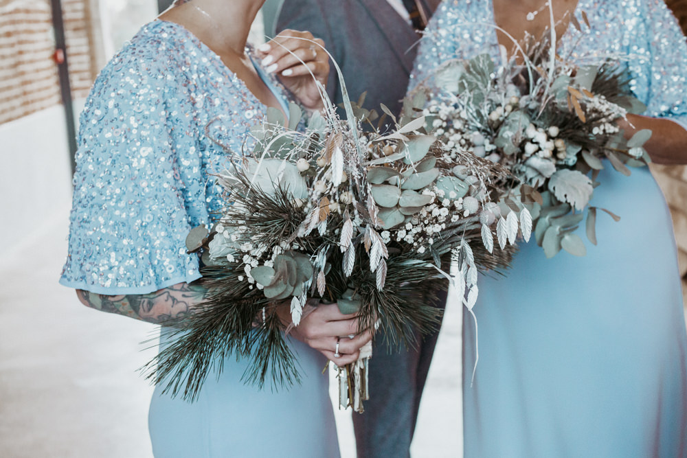 Bridesmaid Bouquet Silver Blue Wedding Laura Coughlan