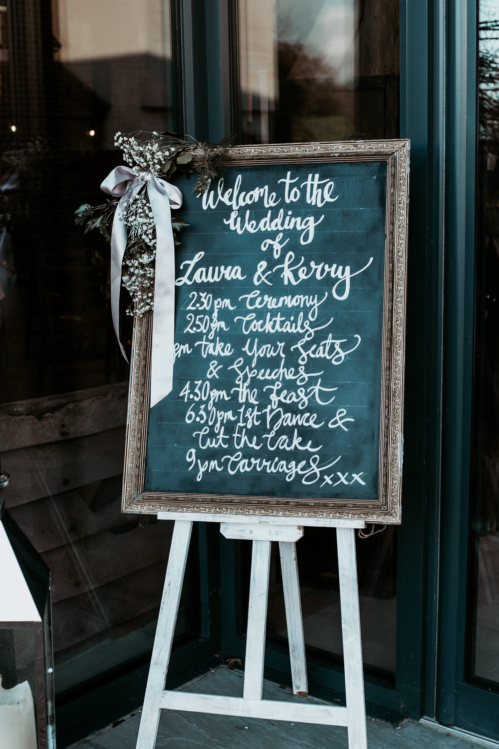 Sign Signs Signage Silver Blue Wedding Laura Coughlan