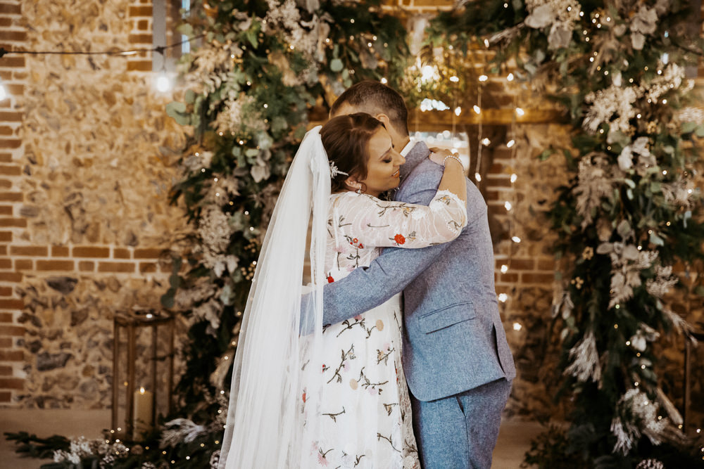 Flower Arch Greenery Decor Silver Blue Wedding Laura Coughlan