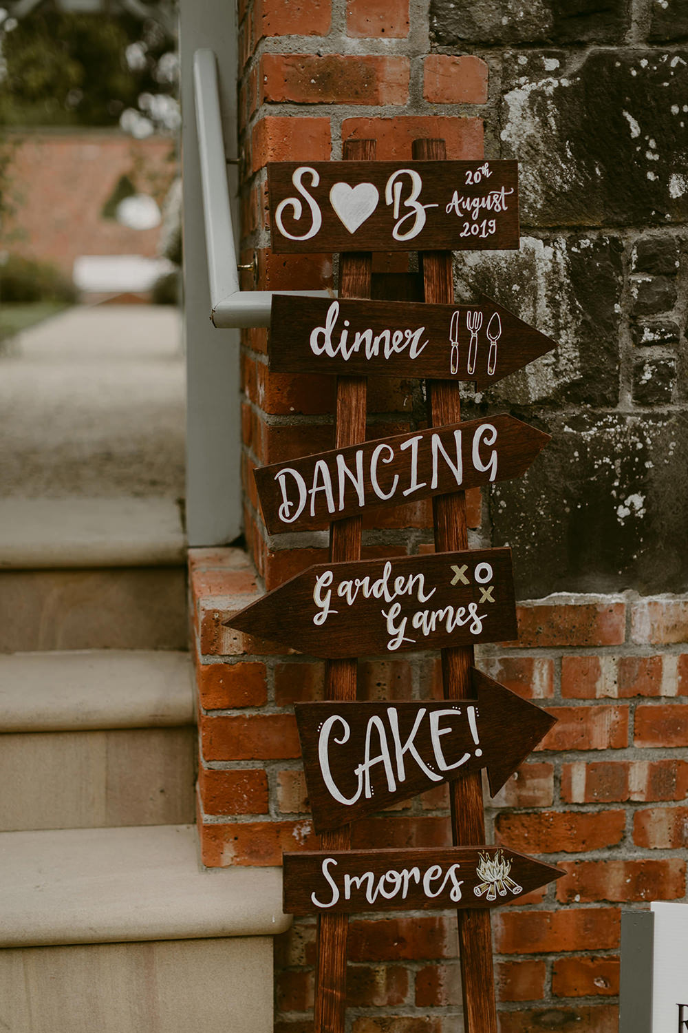 Sign Signs Signage Signpost Wooden Tullyveery House Wedding Adam and Grace