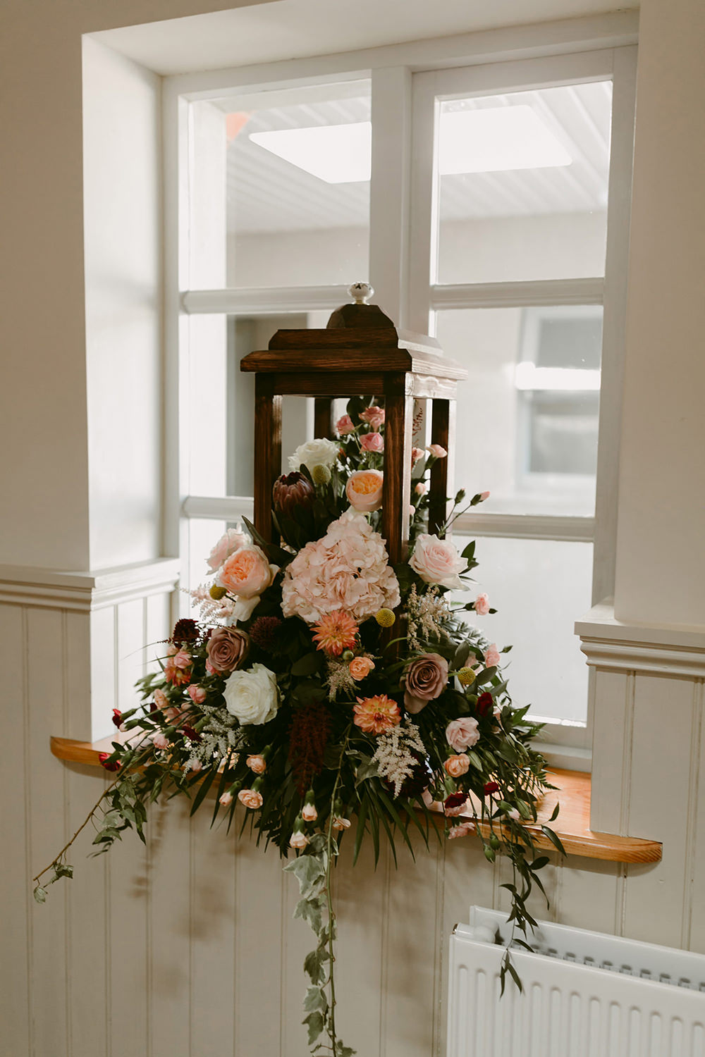 Candle Flowers Arrangement Tullyveery House Wedding Adam and Grace