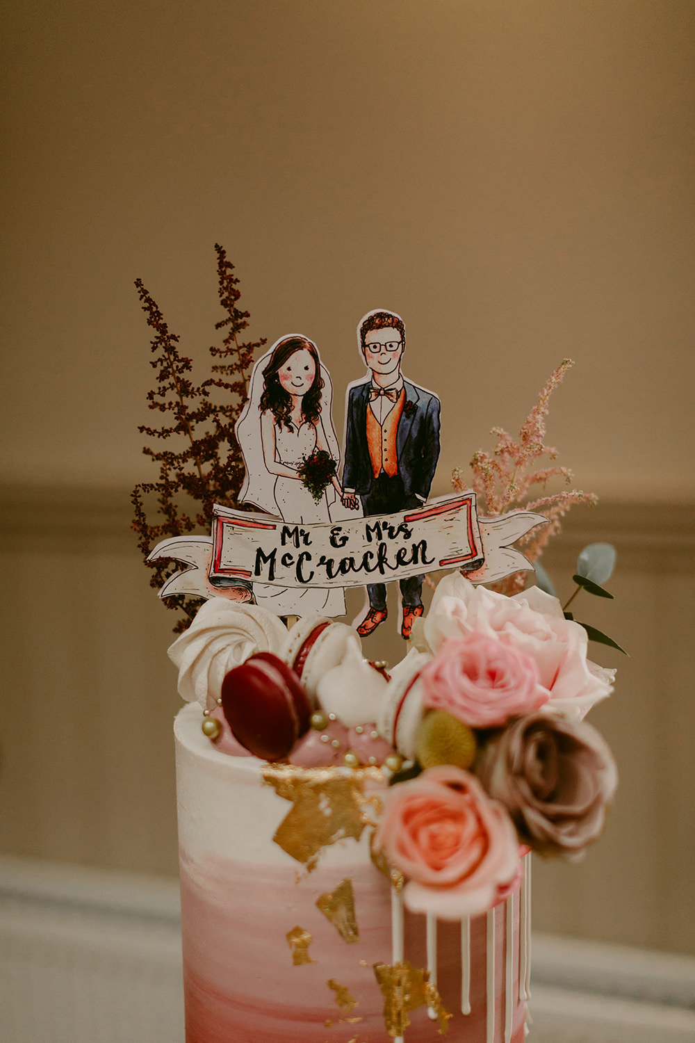 Bride Groom Cake Topper Tullyveery House Wedding Adam and Grace
