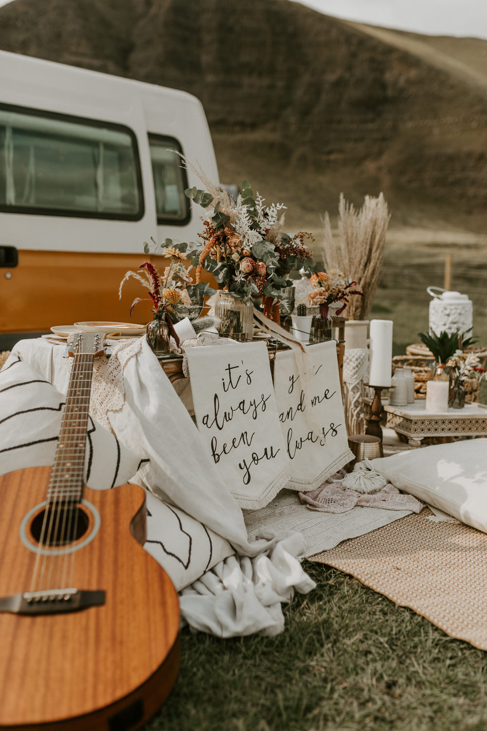 Picnic Decor Blankets Cushions Van Life Wedding Sarah Taylor Photo Film