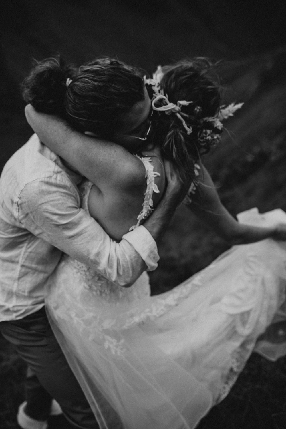 Dress Gown Bride Bridal Lace Van Life Wedding Sarah Taylor Photo Film