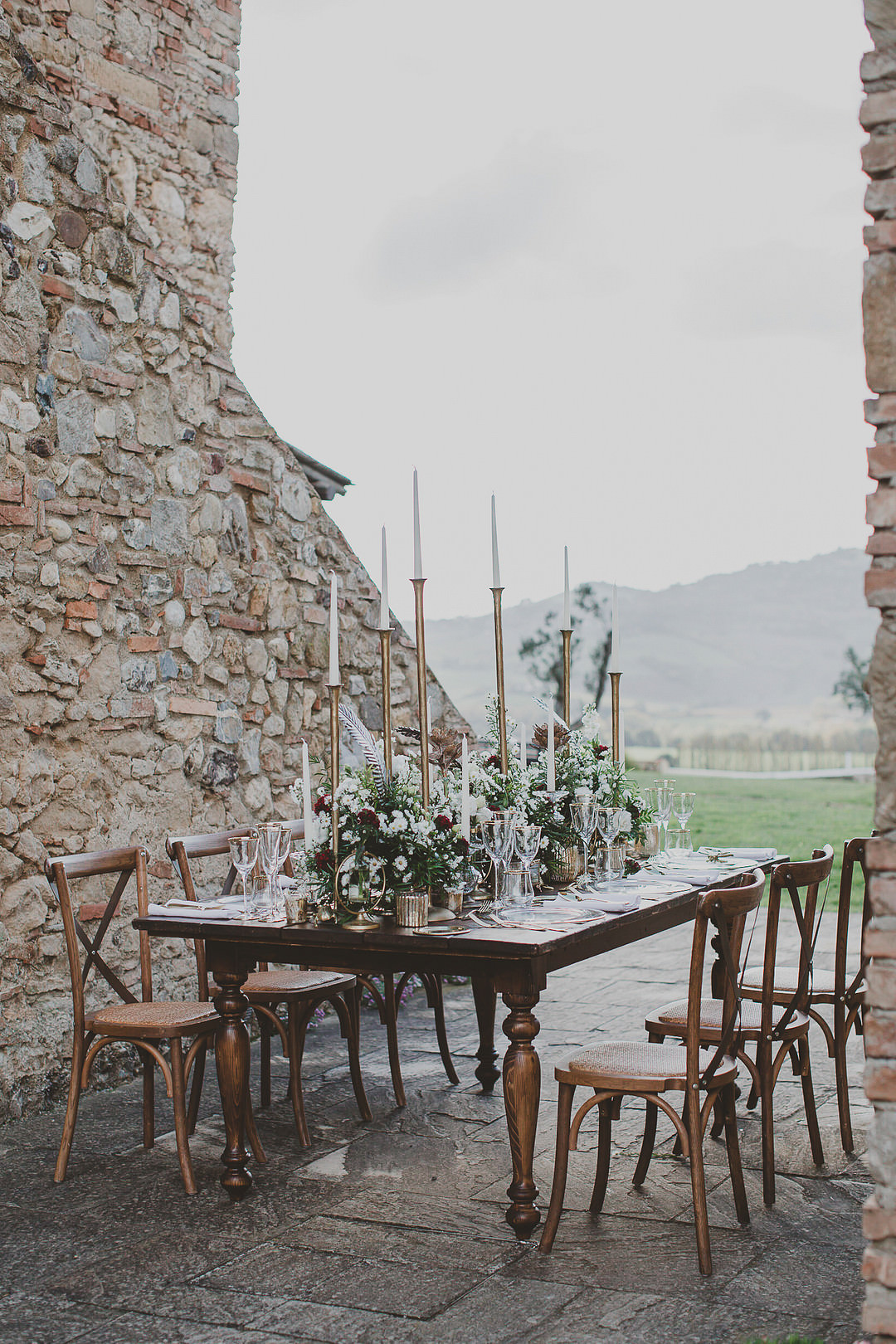 Table Decor Flowers Candles Gold Insects Whimsical Tuscany Wedding Sofia Balli