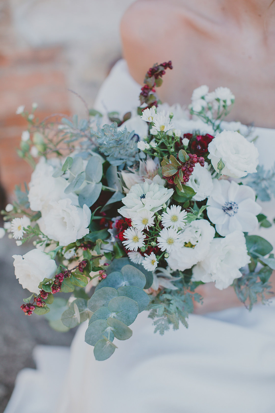 Bouquet Flowers Bride Bridal Anemone Whimsical Tuscany Wedding Sofia Balli