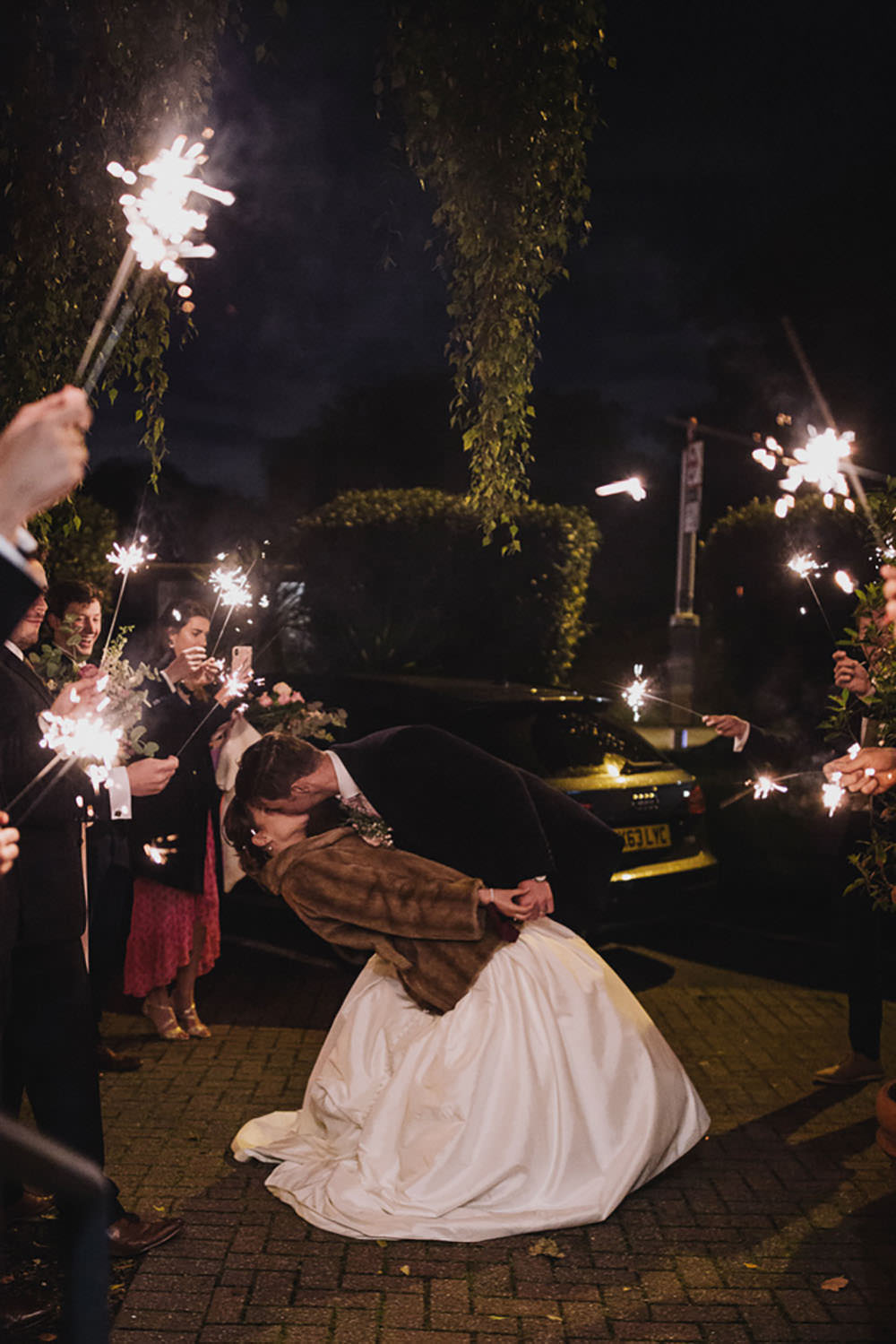 Sparklers Sparkler Autumn Village Wedding Hannah Christine Photography