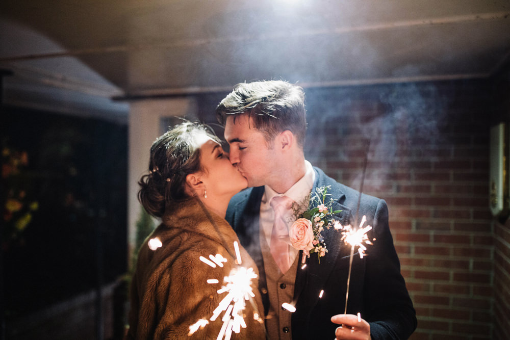 Sparklers Sparkler Autumn Village Wedding Hannah Christine Photography