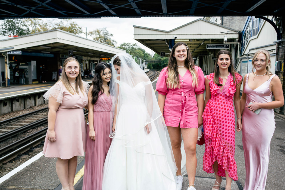 Pink Bridesmaids Dress Bridesmaid Dresses Autumn Village Wedding Hannah Christine Photography