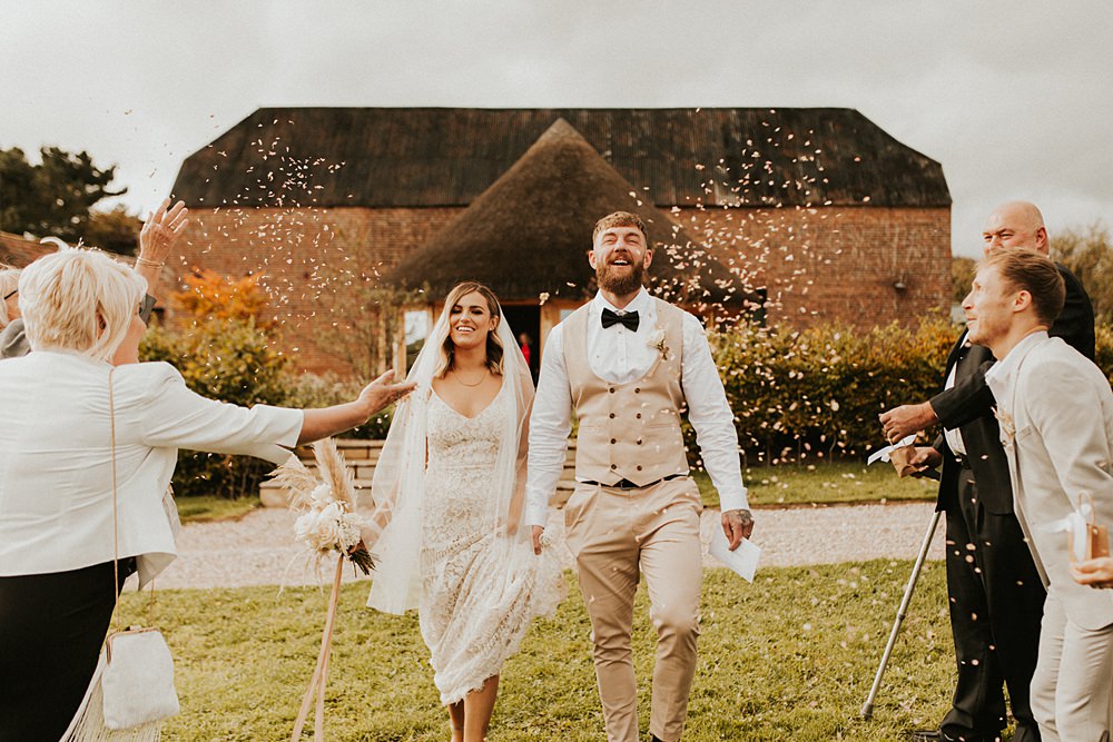 Confetti Throw Brickhouse Vineyard Wedding Darina Stoda Photography