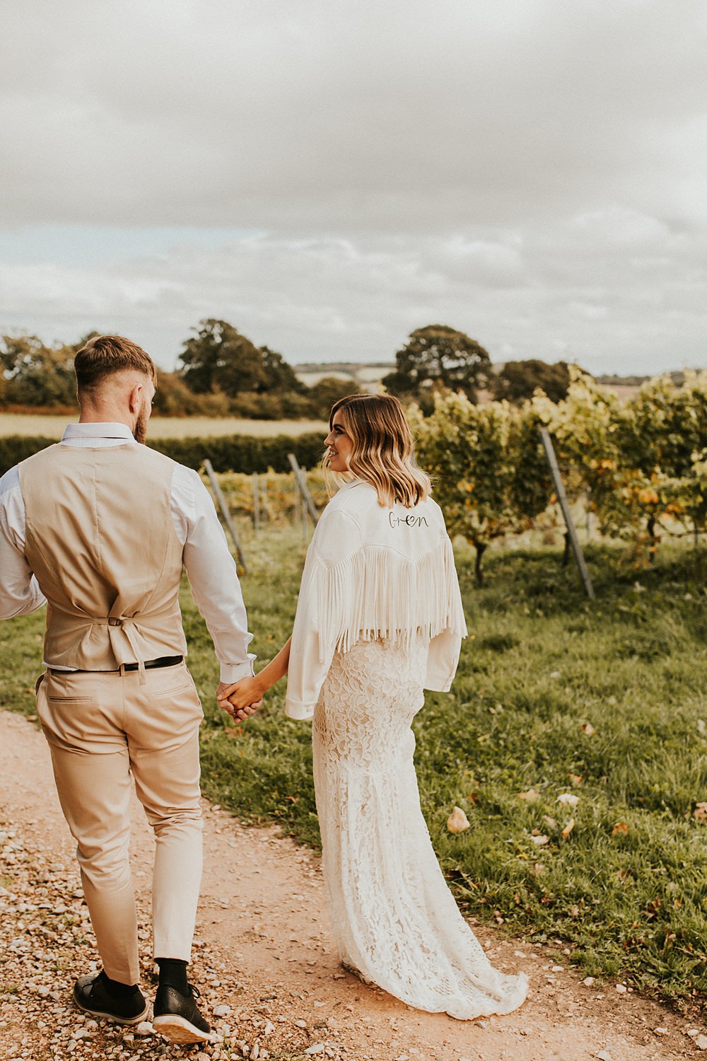 Bride Bridal Jacket Fringe Tassel Brickhouse Vineyard Wedding Darina Stoda Photography
