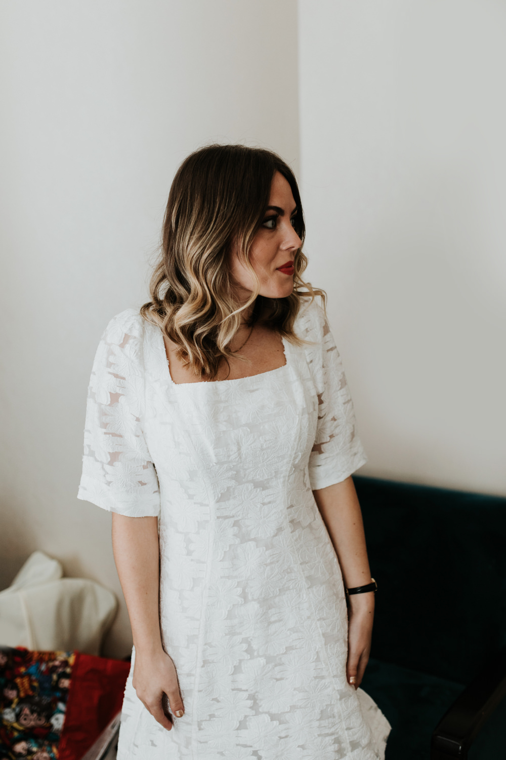 Dress Gown Bride Bridal Lace Cap Sleeve Cardiff City Hall Wedding Francesca Hill Photography