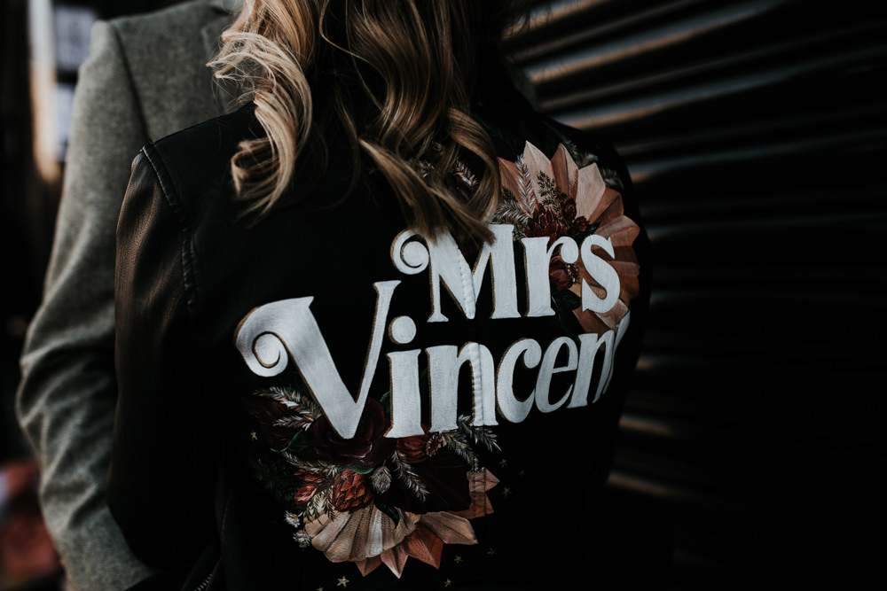 Jacket Bride Bridal Painted Cardiff City Hall Wedding Francesca Hill Photography