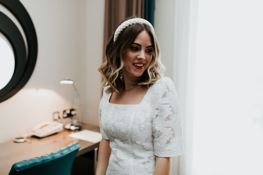 Bride Bridal Headband Cardiff City Hall Wedding Francesca Hill Photography