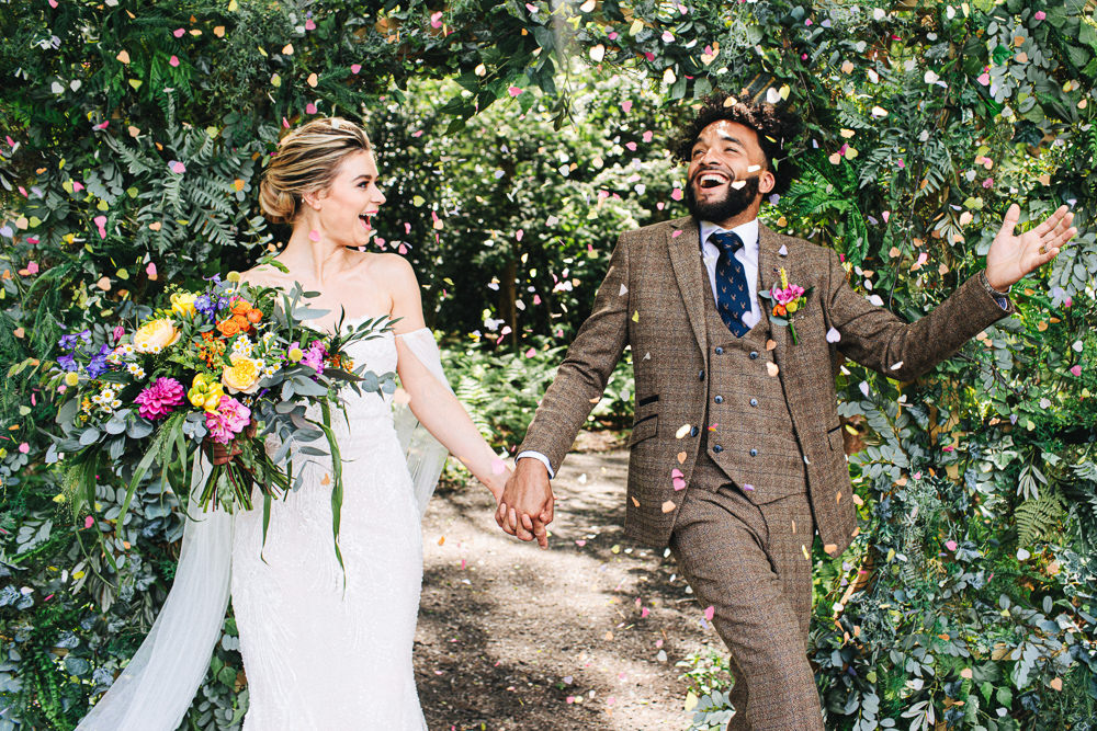 Confetti Throw Cheshire Woodland Weddings Jessica O’Shaughessy Wedding Photography