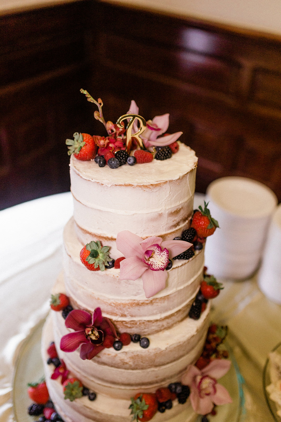 Semi Naked Cake Sponge Layer Fruit Farm Wedding Washington Beauty & Beard Photography