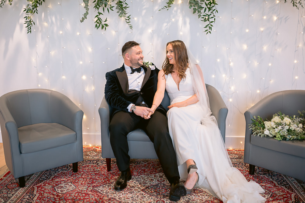 Fairy Light Wall Curtain Harefield Barn Wedding Jennifer Jane Photography