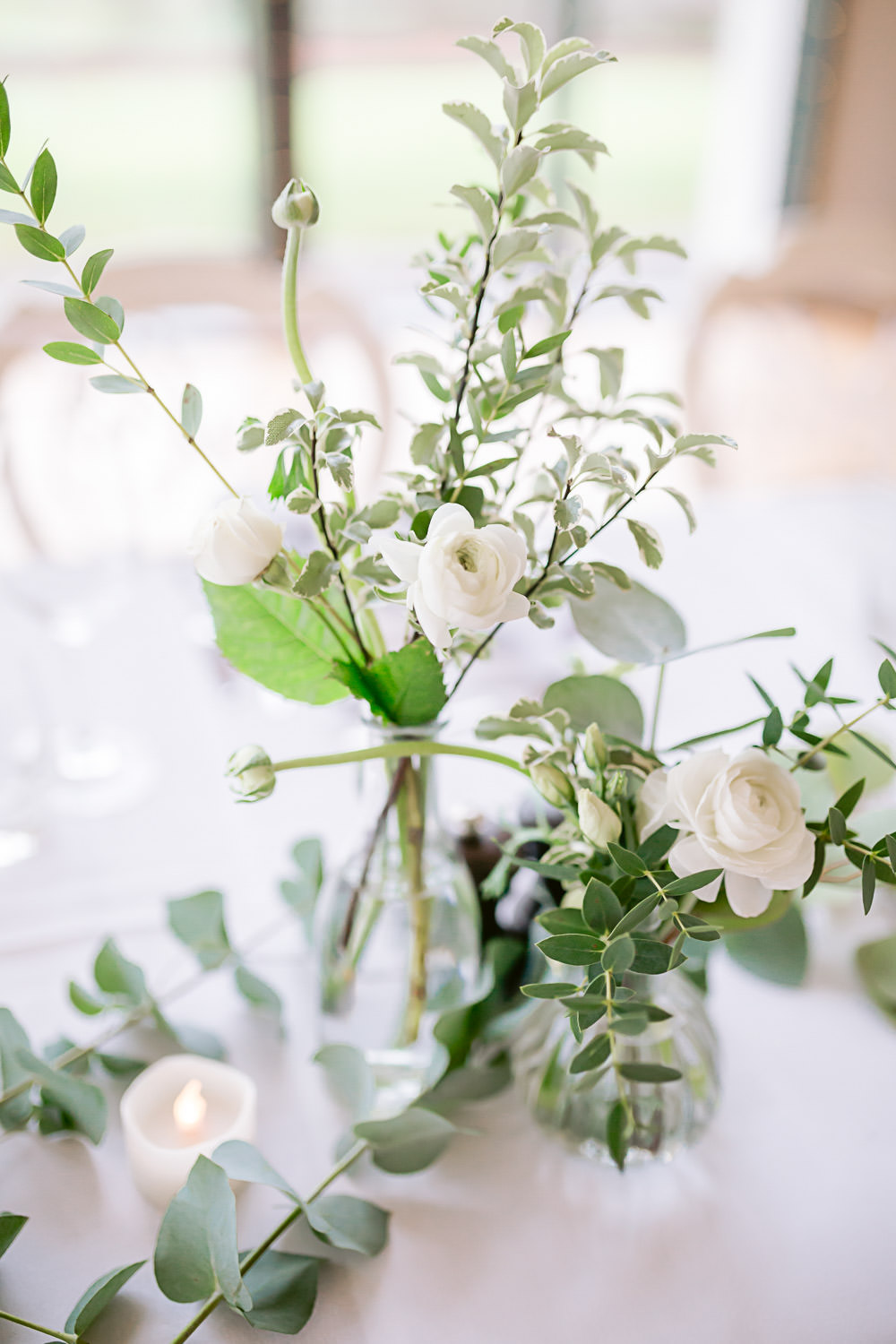 Table Decor Greenery Candles Christmas Winter Harefield Barn Wedding Jennifer Jane Photography