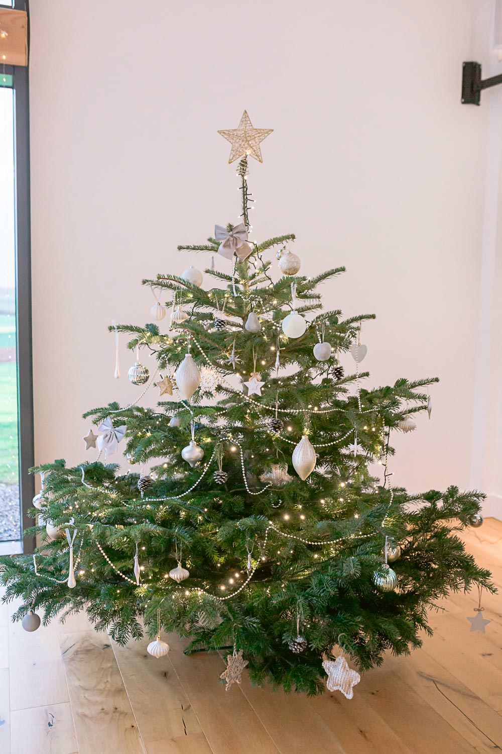 Christmas Tree Decor Harefield Barn Wedding Jennifer Jane Photography