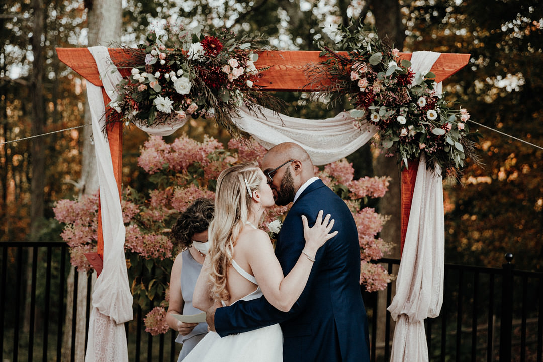 Flower Arch Ceremony Floral Aisle New England Fall Wedding Flavio D Photography