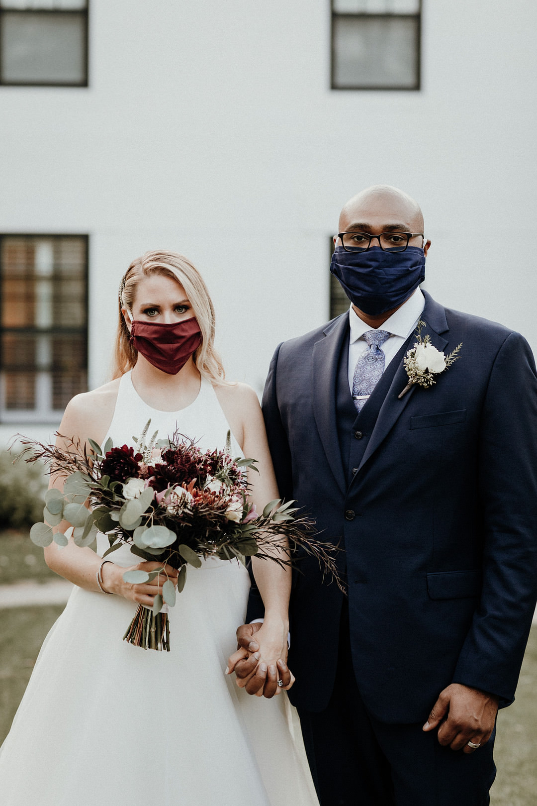 Face Mask Bride Groom New England Fall Wedding Flavio D Photography