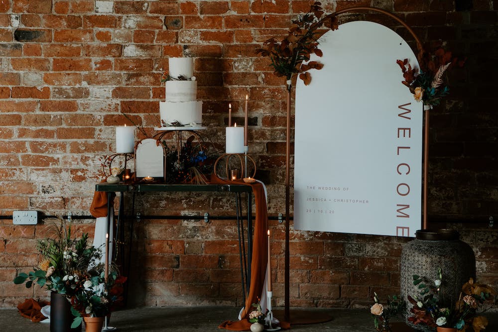 Cake Table Dessert Flowers Candles Old Cow Shed Wedding Flashback Images