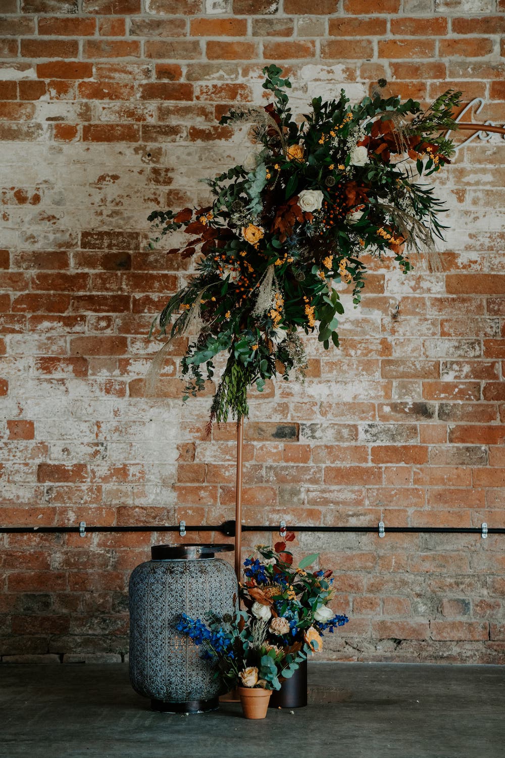Flower Arch Flowers Metal Candles Backdrop Old Cow Shed Wedding Flashback Images