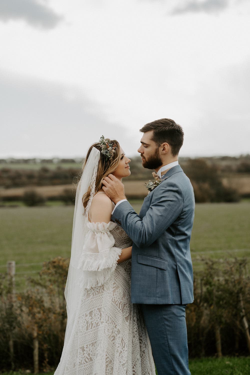 Old Cow Shed Wedding Flashback Images Dress Gown Bride Bridal Ruffle Sleeves