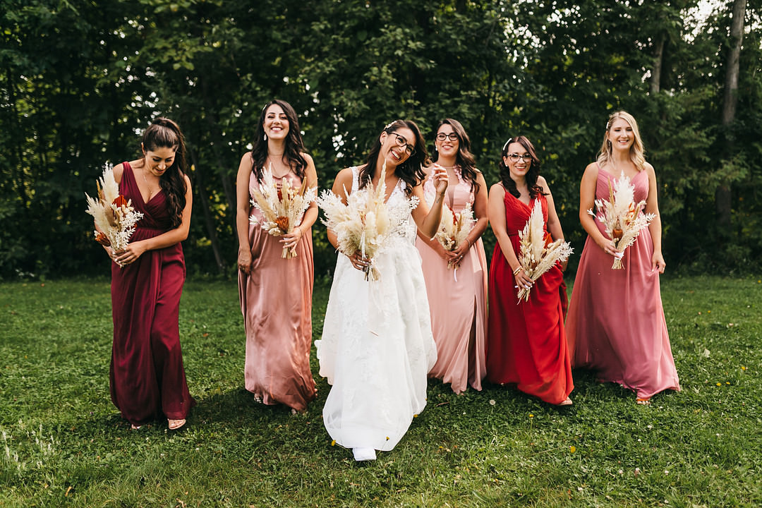 Bridesmaids Bridesmaid Dress Dresses Red Pink Ontario Micro Wedding Cacie Carroll Photography