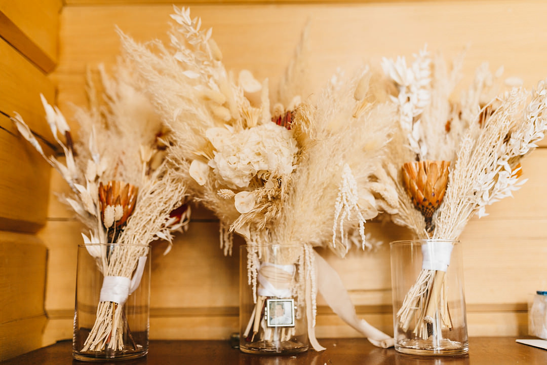 Bouquet Flowers Bride Bridal Pampas Grass Ontario Micro Wedding Cacie Carroll Photography