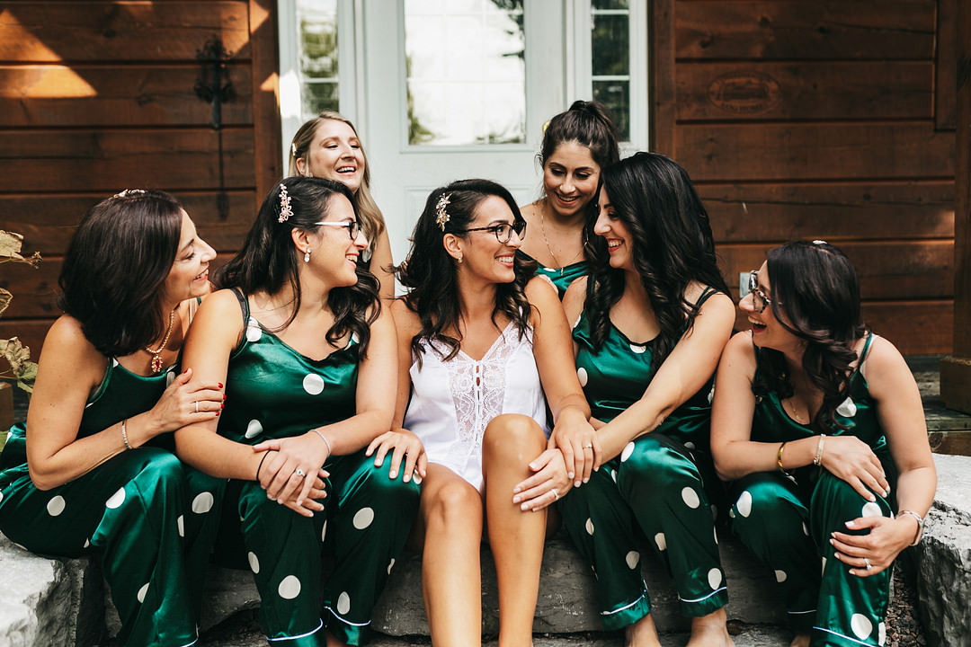 PJs Bride Bridesmaids Ontario Micro Wedding Cacie Carroll Photography