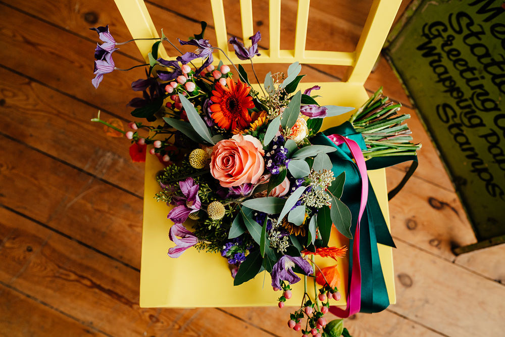 Bouquet Flowers Bride Bridal Colourful Portsmouth Wedding Angela Ward Brown