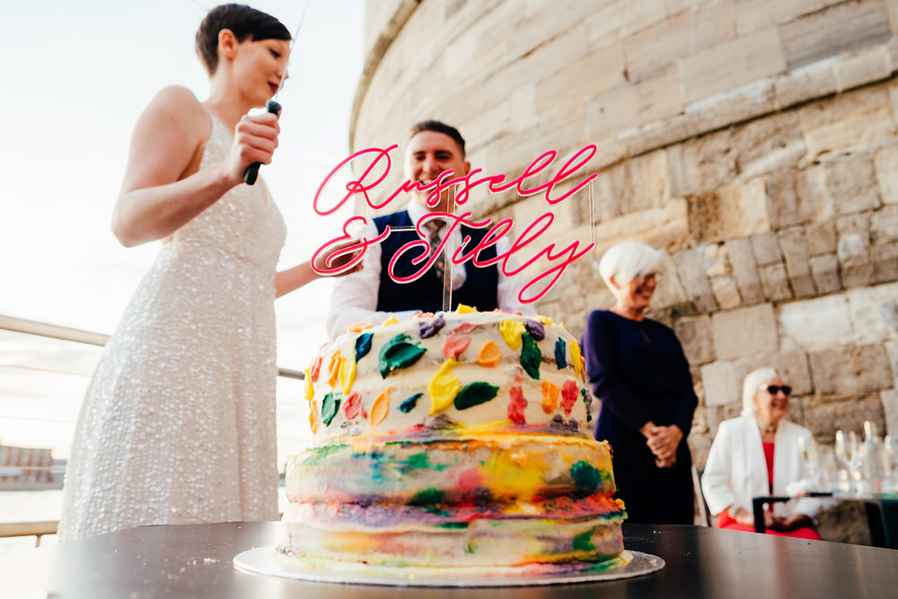 Paint Brush Cake Topper Portsmouth Wedding Angela Ward Brown
